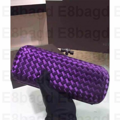 Bottega Veneta stretch knot clutch 8651# dark purple (MISU-721410)