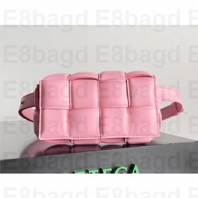 Bottega Veneta Padded Cassette Leather Belt Bag in calfskin PINK 2023