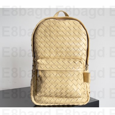 Bottega Veneta Small Intrecciato leather Backpack Bag Beige 2023