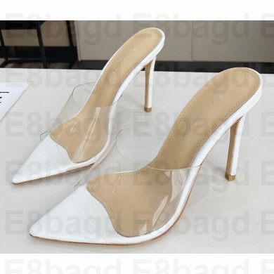 Gianvito Rossi Heel 10.5cm PVC Elle Mules Transparent/White 2020