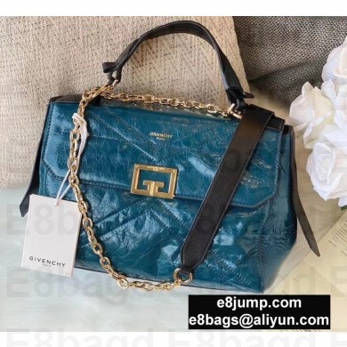 Givenchy ID Medium Bag in Crackling Leather Blue 2020