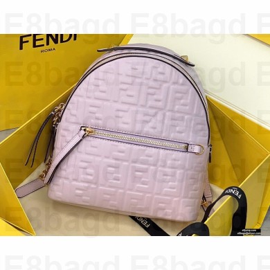 Fendi Leather FF Mini Backpack Bag Light Pink 2021