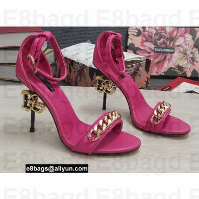 Dolce & Gabbana DG Logo Heel 10.5cm Chain sandals Fuchsia 2022