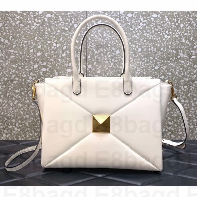 Valentino Medium ONE STUD Nappa Handbag White 2022