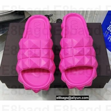 Valentino Roman Stud Turtle Slide Sandal in rubber Pink 2022