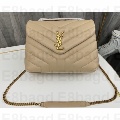 Saint Laurent loulou small chain bag in quilted "y" leather 494699 Apricot/Gold
