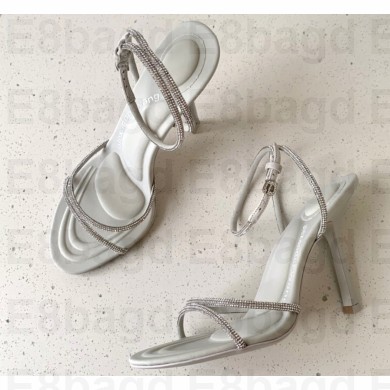 Alexander Wang Heel 10.5cm DAHLIA Sandals In CRYSTAL Gray 2023