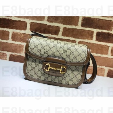 Gucci Horsebit 1955 Small Shoulder Bag IN Beige/ebony GG Supreme canvas 602204 2024