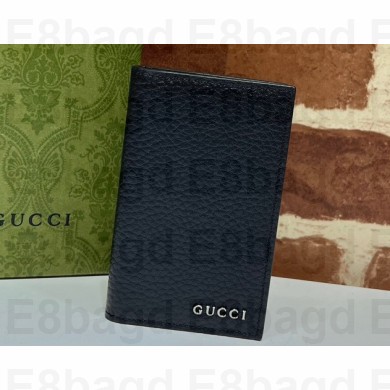 Gucci Long Card Case With Logo 771159 in Black leather