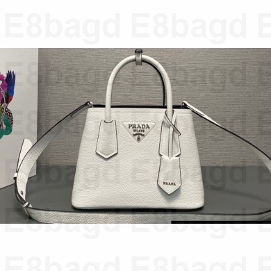 Prada Double leather mini bag 1BG443 White 2024