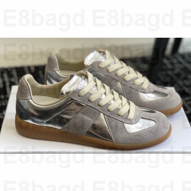 Maison Margiela Replica Women/Men sneakers in nappa leather and suede Gray/Silver 2024