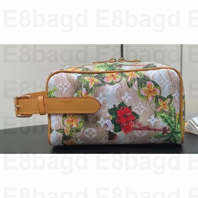 Louis Vuitton Locker Dopp Kit Bag Floral Print 2024