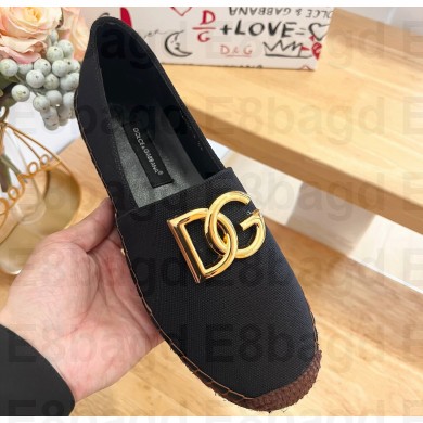 Dolce & Gabbana Canvas espadrille Black with DG logo 2024