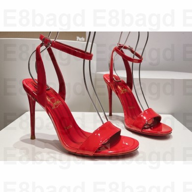 Christian Louboutin Heel 10cm Leather Loubigirl Sandals Patent Red 2024
