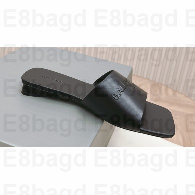 Balenciaga Duty Free Flat Sandals in shiny soft sheepskin Black 2024