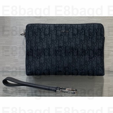 Dior Black Oblique Pouch Bag 2022