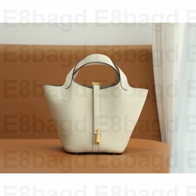 Hermes Picotin Lock Bag in original togo leather creamy with gold hardware(handmade)