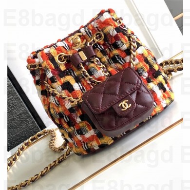 Chanel Small Backpack in Wool Tweed, Lambskin AS3947 2023