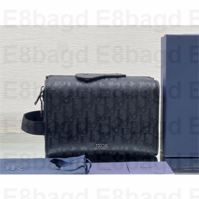 Dior Black Oblique Mirage Technical Fabric Lingot Toiletry Case 2023