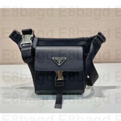 Prada Re-Nylon and Saffiano leather shoulder bag 2VH160 BLACK 2023