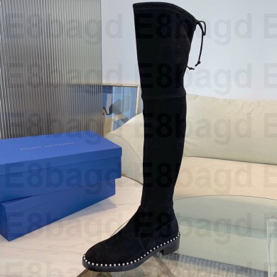 Stuart Weitzman Heel 2.5cm Lowland PEARL Over-the-knee Boots Black