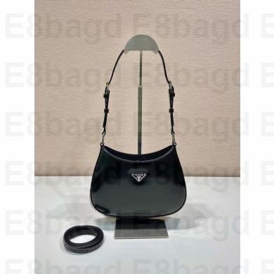 Prada Cleo Brushed Shoulder Bag 1BC169 black 2023