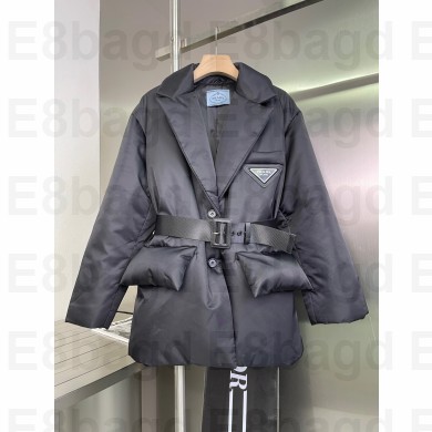 Prada Re-Nylon gabardine puffer jacket black 2022 