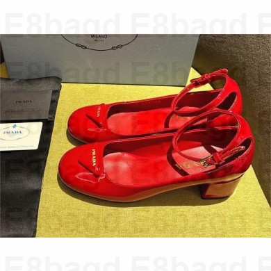 Prada Heel 4cm Patent leather pumps 1I352N red Spring 2024