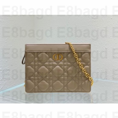 Dior Caro Zipped Pouch with Chain gray 2021