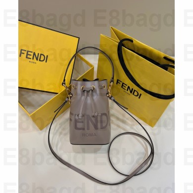 Fendi dove-gray leather mini Mon Treso bag 2023