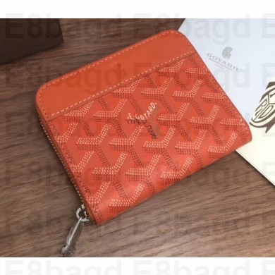 Goyard Zip Around Short Wallet Card Holder Coin Purse Orange
