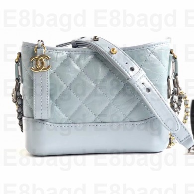 Chanel Aged Calfskin Gabrielle Small Hobo Bag A91810 Sky Blue