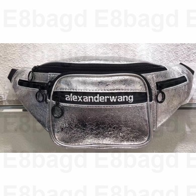 Alexander Wang Attica Fanny Pack Medium Bag Logo Silver 2019