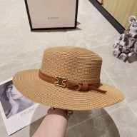 Celine  panama hat in straw Natural / Chestnut 2024