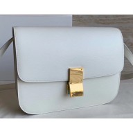 Celine Medium Classic Bag in Box Calfskin White