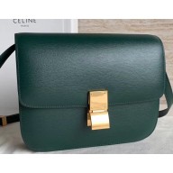 Celine Medium Classic Bag in Box Calfskin Green