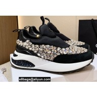 Jimmy Choo MEMPHIS/F Trainers Sneakers Black with Crystal Embellishment 2022