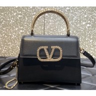 Valentino VSLING small calfskin Handbag Black With jewel handle 2023