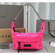 Balenciaga Raver Medium Bag With Chain in nylon Pink