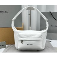 Balenciaga Raver Medium Bag With Handle in White Arena lambskin