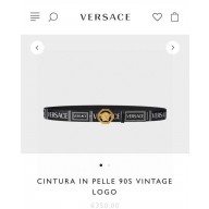 Versace Cinture In Pelle 90S Vintage Logo Leather Belt 3.5 cm 2023