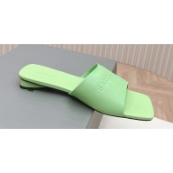 Balenciaga Duty Free Flat Sandals in shiny soft sheepskin Green 2024