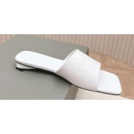 Balenciaga Duty Free Flat Sandals in shiny soft sheepskin White 2024