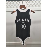 Balmain one-piece knitted vest with logo black