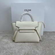 Celine MICRO Belt bag in grained calfskin WHITE 2024