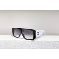 chanel White & Black Shield Sunglasses 2022