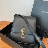 saint laurent kaia north/south satchel in vegetable-tanned leather black