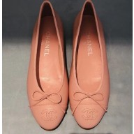 Chanel Lambskin Classic Bow Ballerinas Flats Pink