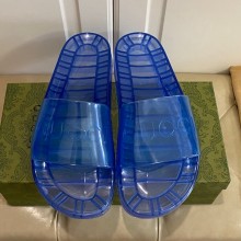 Gucci Transparent flat slippers in Blue Gs025