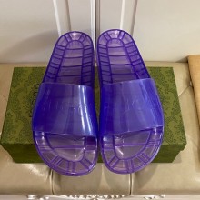  Gucci Transparent flat slippers in purple Gs027